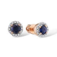 14KRW Earrings Blue Sapphire,Diamond (E304204SAP14KRW-SR)
