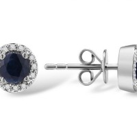 14KW Earrings Blue Sapphire,Diamond (E304204SAP14KW)