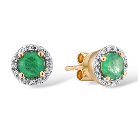 14KYW Earrings Diamond,Emerald (E304204EMR14KYW)