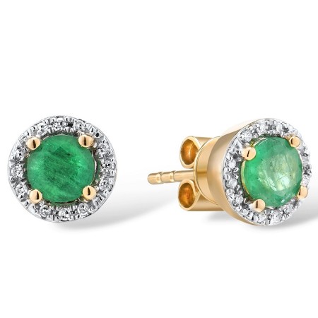 14KYW Earrings Diamond,Emerald (E304204EMR14KYW)