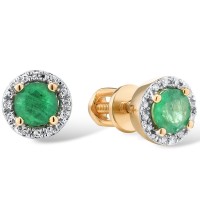 14KYW Earrings Diamond,Emerald (E304204EMR14KYW-SR)