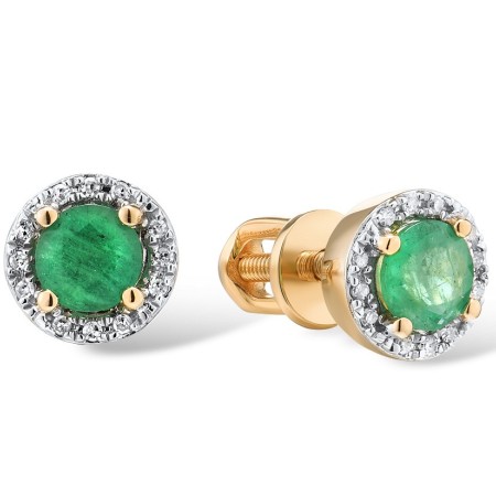 14KYW Earrings Diamond,Emerald (E304204EMR14KYW-SR)
