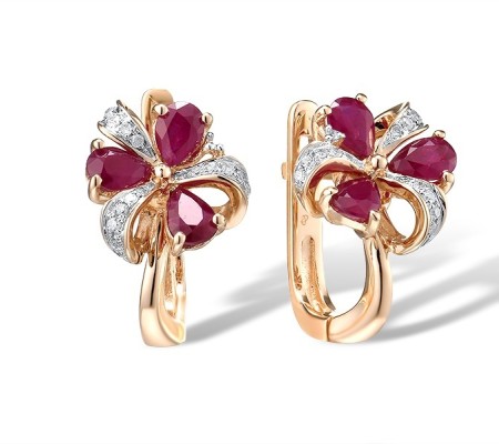 14KRW Earrings  (E304211RUY14KRW)