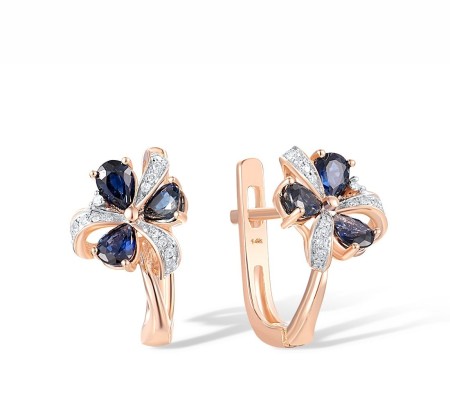 14KRW Earrings Blue Sapphire,Diamond (E304211SAP14KRW)