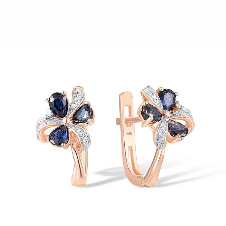 14KRW Earrings Blue Sapphire,Diamond (E304211SAP14KRW)