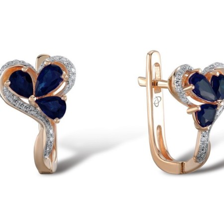 14KRW Earrings Blue Sapphire,Diamond (E304212SAP14KRW)