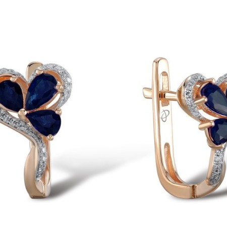 14KRW Earrings Blue Sapphire,Diamond (E304212SAP14KRW)