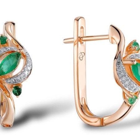 14KRW Earrings Diamond,Emerald (E304214EMR14KRW)