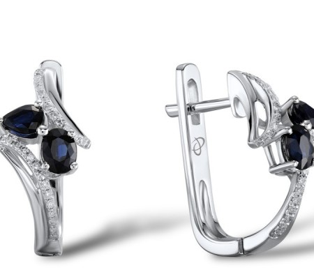 14KW Earrings Blue Sapphire,Diamond (E304219SAP14KW)