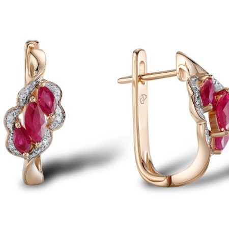 14KRW Earrings Diamond,Ruby (E304229RUY14KRW)