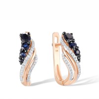 14KRWB Earrings Blue Sapphire,Diamond (E304232SAP14KRWB)