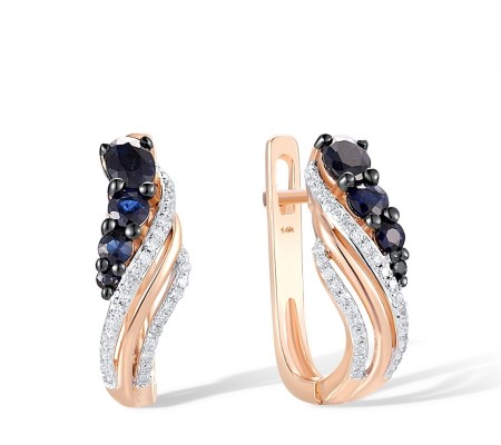 14KRWB Earrings Blue Sapphire,Diamond (E304232SAP14KRWB)