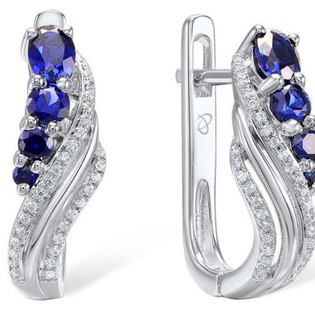 14KW Earrings Blue Sapphire,Diamond (E304232SAP14KW)