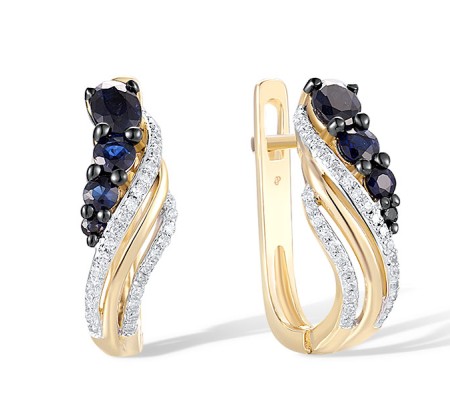 14KYWB Earrings Blue Sapphire,Diamond (E304232SAP14KYWB)
