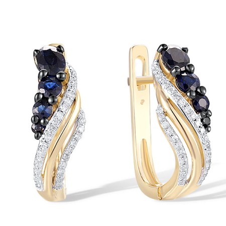 14KYWB Earrings Blue Sapphire,Diamond (E304232SAP14KYWB)