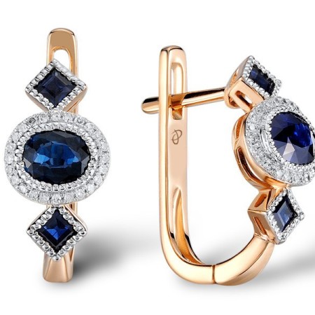 14KRW Earrings Blue Sapphire,Diamond (E304236SAP14KRW)