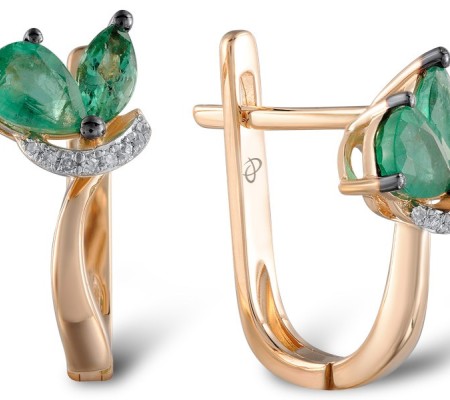 14KRWB Earrings Diamond,Emerald (E304239EMR14KRWB)