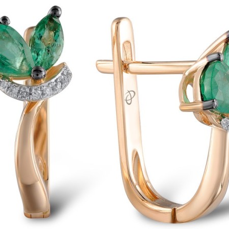 14KRWB Earrings Diamond,Emerald (E304239EMR14KRWB)