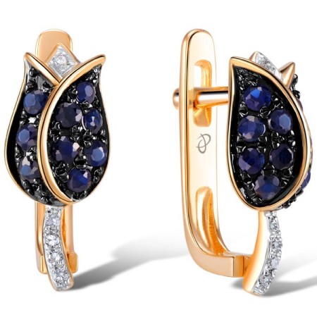 14KRWB Earrings Diamond,Blue Sapphire (E304248SAP14KRWB)