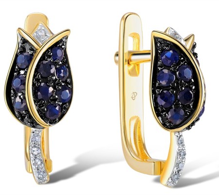 14KYWB  Blue Sapphire Earrings (E304248SAP14KYWB)