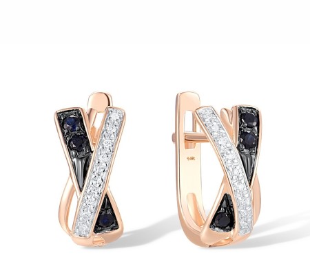 14KRWB Earrings Blue Sapphire,Diamond (E304249SAP14KRWB)