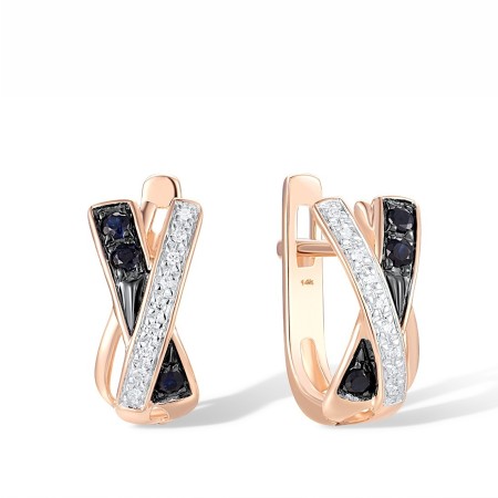 14KRWB Earrings Blue Sapphire,Diamond (E304249SAP14KRWB)