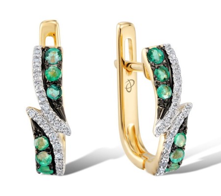 14KYWB Earrings Diamond,Emerald (E304250EMR14KYWB)