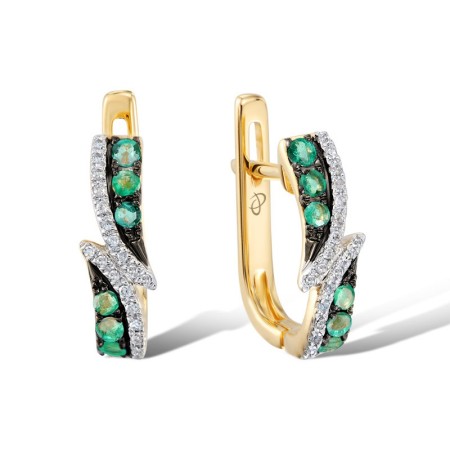 14KYWB Earrings Diamond,Emerald (E304250EMR14KYWB)