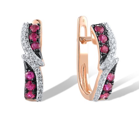 14KRWB Earrings Diamond,Ruby (E304250RUY14KRWB)