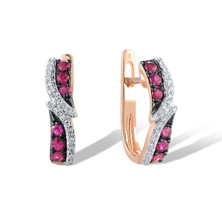 14KRWB Earrings Diamond,Ruby (E304250RUY14KRWB)