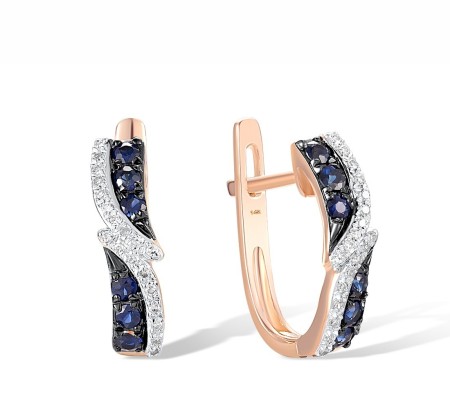 14KRWB Earrings Blue Sapphire,Diamond (E304250SAP14KRWB)