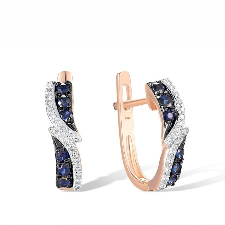 14KRWB Earrings Blue Sapphire,Diamond (E304250SAP14KRWB)