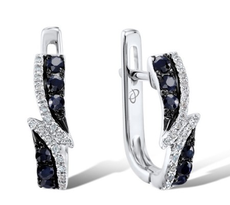 14KWB Earrings Blue Sapphire,Diamond (E304250SAP14KWB)