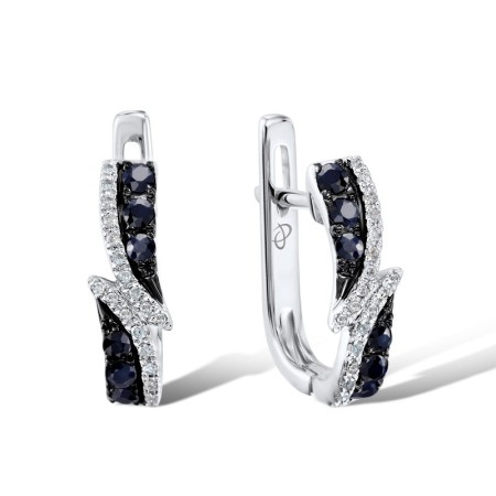 14KWB Earrings Blue Sapphire,Diamond (E304250SAP14KWB)