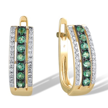 14KYWB Earrings Diamond,Emerald (E304253EMR14KYWB)