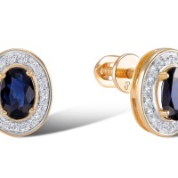 14KRW Earrings Blue Sapphire,Diamond (E304254SAP14KRW-SR)