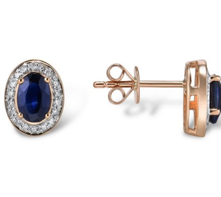 14KRW Earrings Diamond,Blue Sapphire (E304254SAP14KRW)