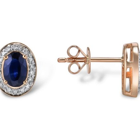 14KRW Earrings Diamond,Blue Sapphire (E304254SAP14KRW)