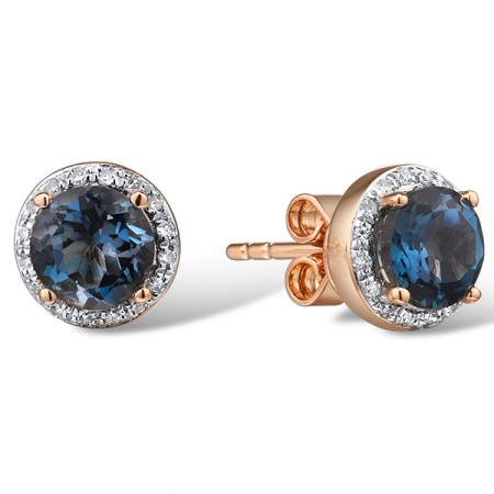 14KRW Earrings London Blue Topaz,Diamond (E304255LDB14KRW)