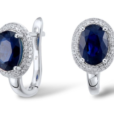 14KW Earrings Blue Sapphire,Diamond (E304261SAP14KW)
