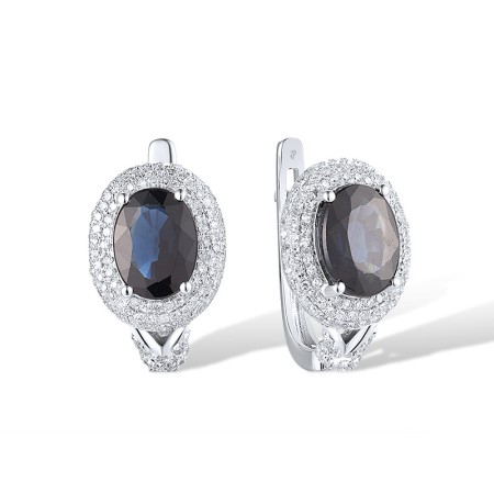 14KW Earrings Blue Sapphire,Diamond (E304264SAP14KW)