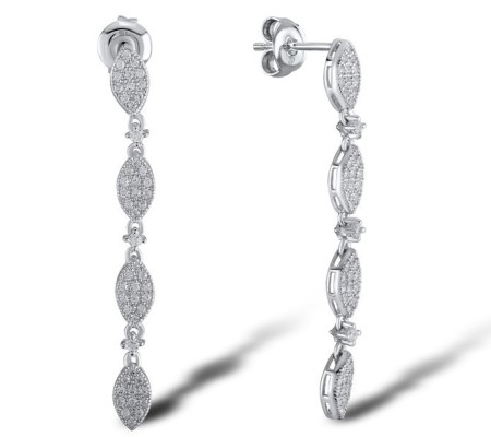 Sterling Silver Earrings White Cubic Zirconia (E304314WCZSL925)