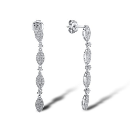 Sterling Silver Earrings White Cubic Zirconia (E304314WCZSL925)