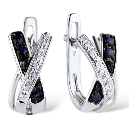 14KWB Earrings Blue Sapphire,Diamond (E304317SAP14KWB)
