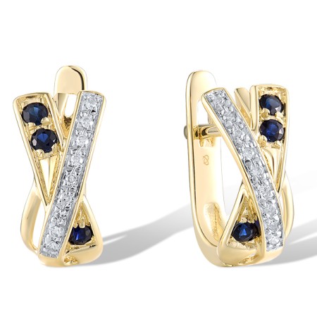 14KYW Earrings Blue Sapphire,Diamond (E304317SAP14KYW)