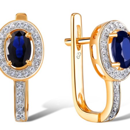 14KRW Earrings Blue Sapphire,Diamond (E304361SAP14KRW)