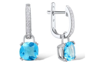 10KW Earrings Blue Topaz (Sky Blue),Diamond (E304362BKT10KW)
