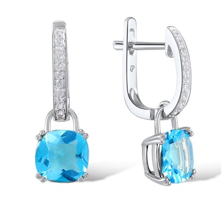 10KW Earrings Blue Topaz (Sky Blue),Diamond (E304362BKT10KW)