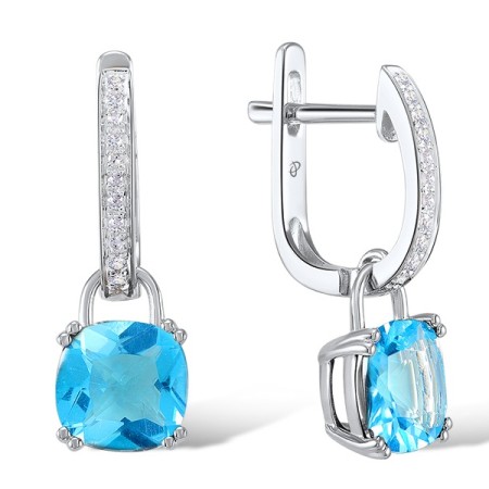 10KW Earrings Blue Topaz (Sky Blue),Diamond (E304362BKT10KW)