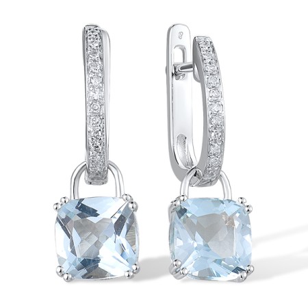 14KW Earrings Blue Topaz (Sky Blue),Diamond (E304362BKT14KW)
